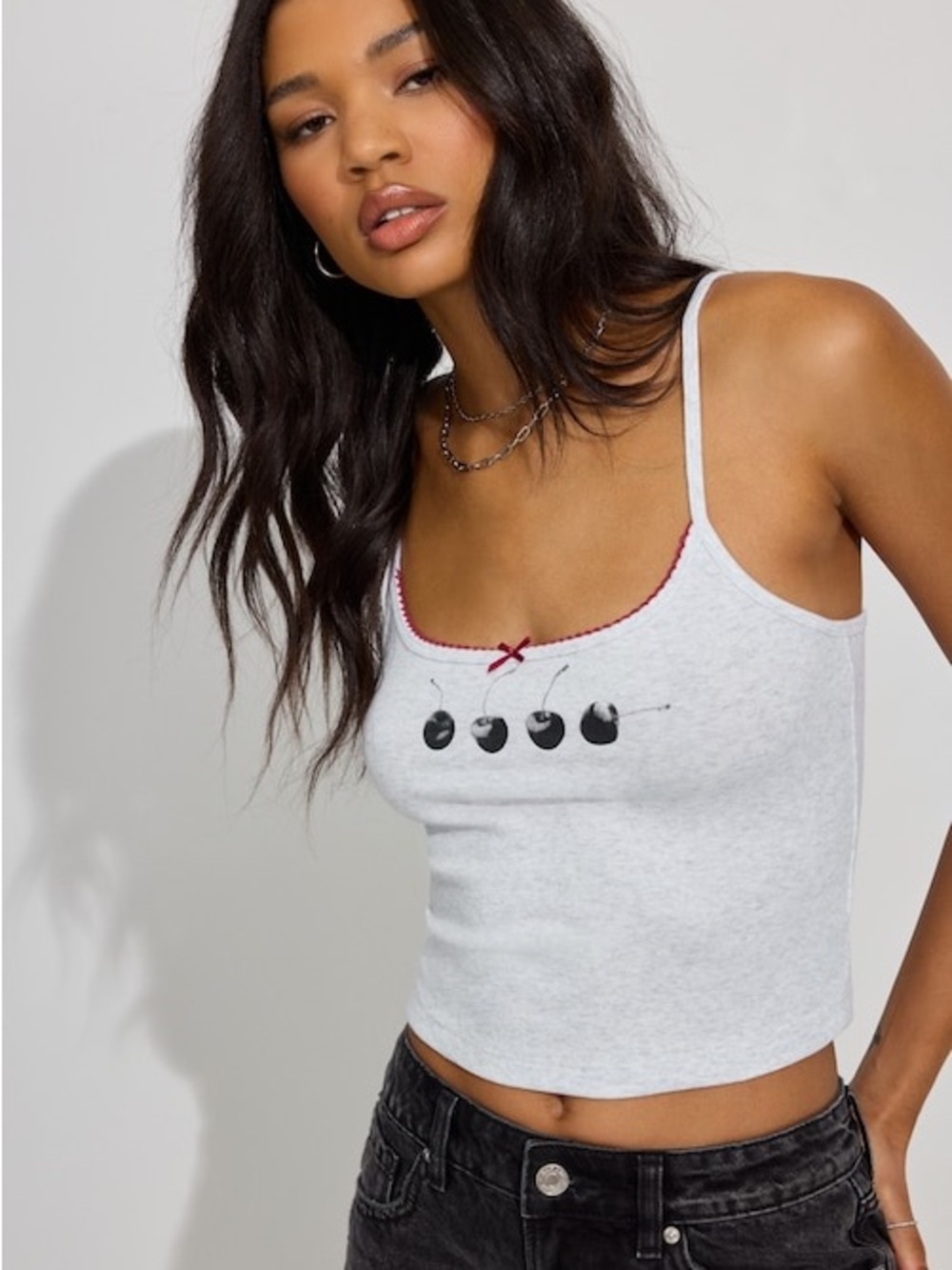 Garage White Cherry Graphic Felicia Femme Cami